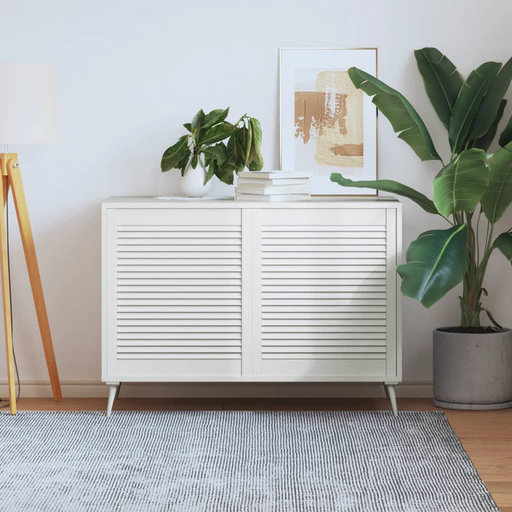 vidaXL Louvered Cabinet Doors 2 pcs White 69x59.4 cm Solid Wood