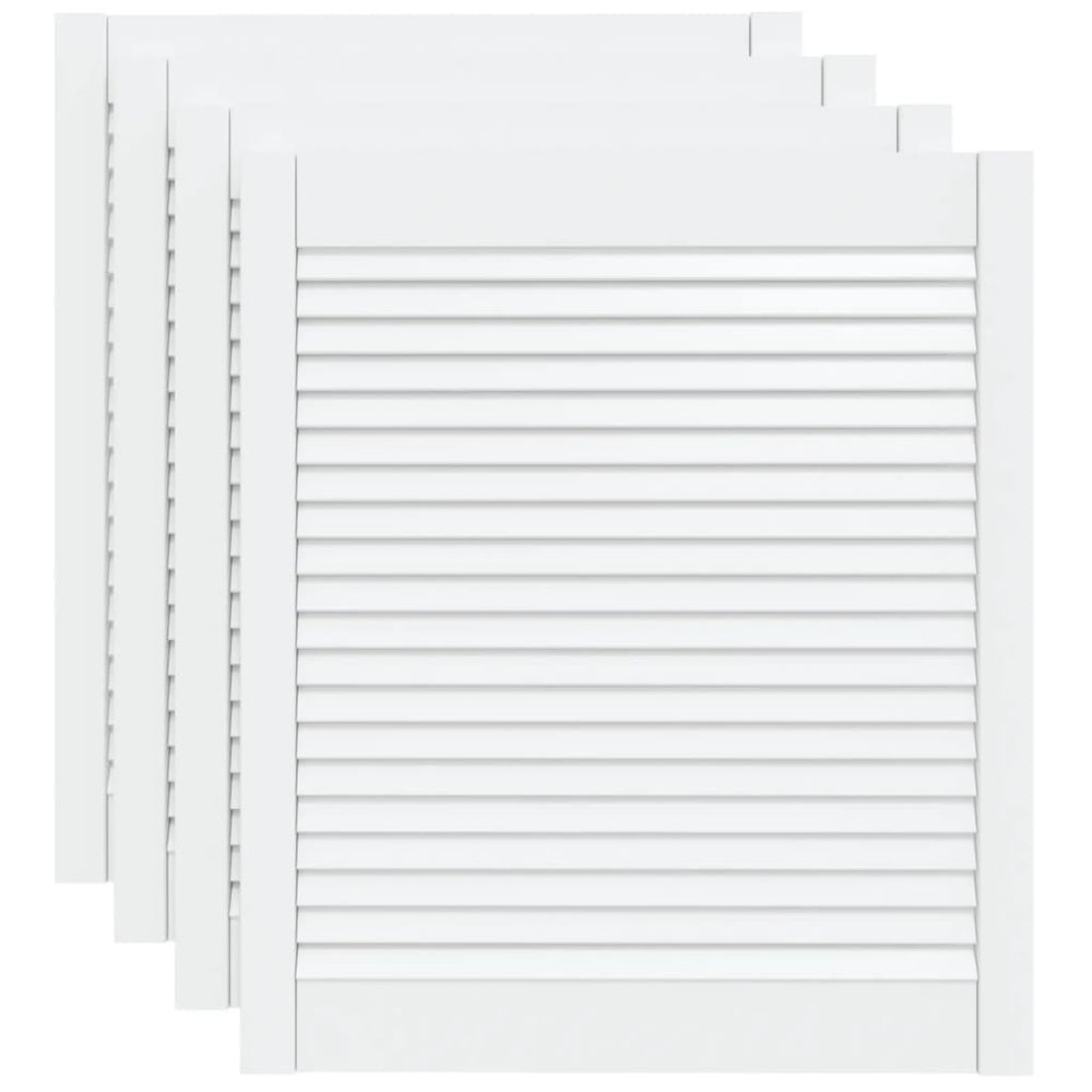 vidaXL Louvered Cabinet Doors 4 pcs White 69x59.4 cm Solid Wood
