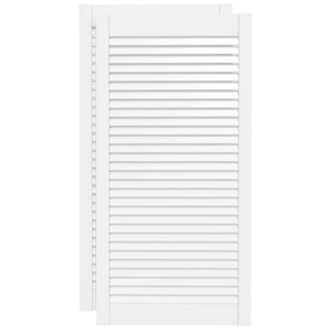 vidaXL Louvered Cabinet Doors 2 pcs White 99.3x49.4 cm Solid Wood