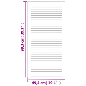 vidaXL Louvered Cabinet Doors 2 pcs White 99.3x49.4 cm Solid Wood