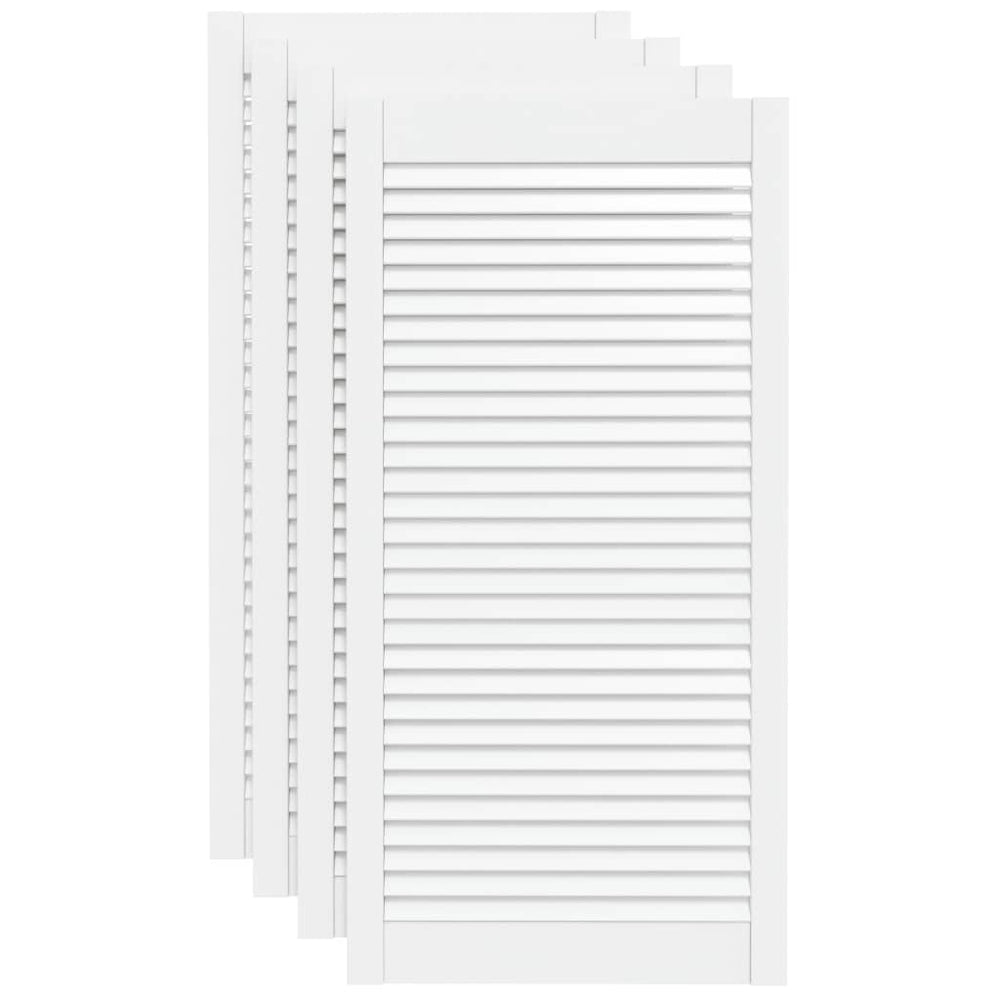 vidaXL Cabinet Doors Louvered Design 4 pcs White 99.3x49.4 cm Solid Wood