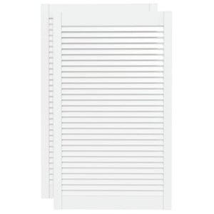 vidaXL Cabinet Doors Louvered Design 2 pcs White 99.3x59.4 cm Solid Wood