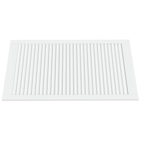 vidaXL Cabinet Doors Louvered Design 2 pcs White 99.3x59.4 cm Solid Wood
