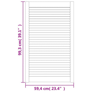 vidaXL Cabinet Doors Louvered Design 2 pcs White 99.3x59.4 cm Solid Wood