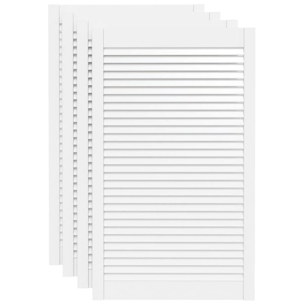 vidaXL Cabinet Doors Louvered Design 4 pcs White 99.3x59.4 cm Solid Wood