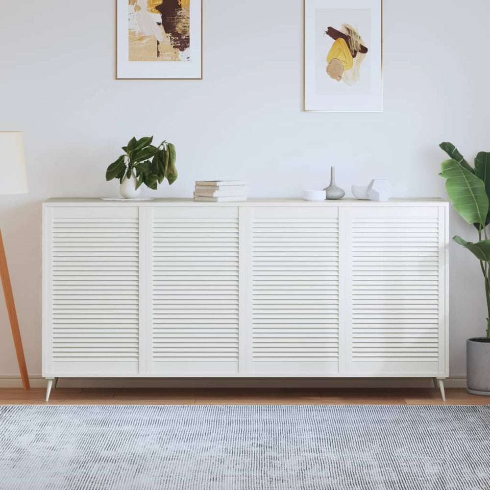 vidaXL Cabinet Doors Louvered Design 4 pcs White 99.3x59.4 cm Solid Wood