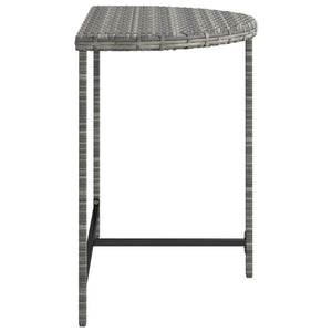 vidaXL Garden Table Grey 80x50x75 cm Poly Rattan