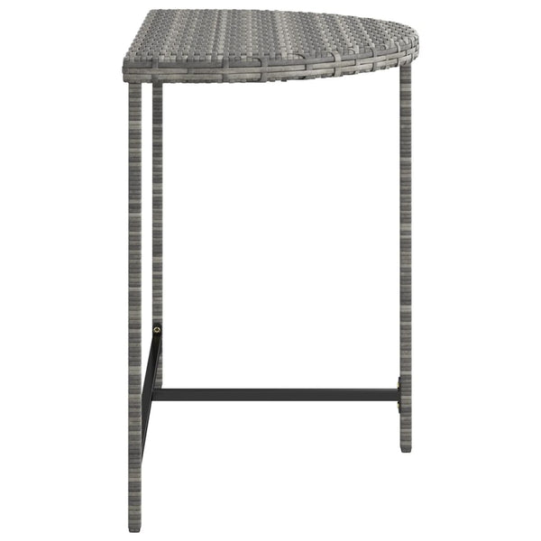 vidaXL Garden Table Grey 80x50x75 cm Poly Rattan