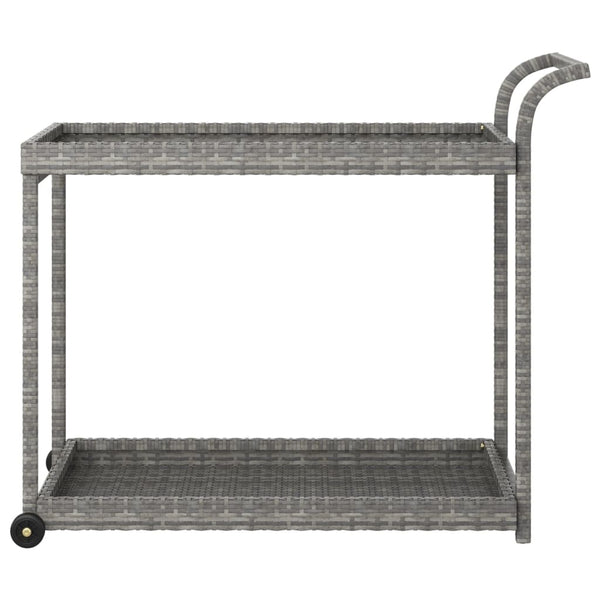 vidaXL Bar Cart Gray 100x45x83 cm Poly Rattan