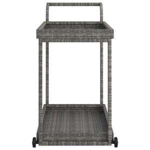 vidaXL Bar Cart Gray 100x45x83 cm Poly Rattan