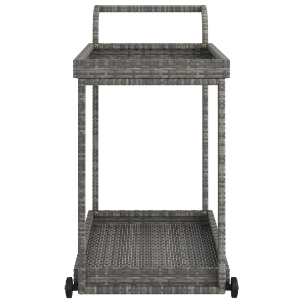 vidaXL Bar Cart Gray 100x45x83 cm Poly Rattan