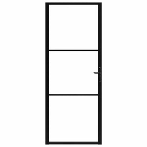 vidaXL Interior Door ESG Glass and Aluminum 83x201.5 cm Black