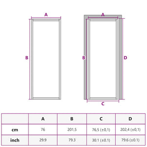 vidaXL Interior Door Tempered Glass and Aluminum 76x201.5 cm Black