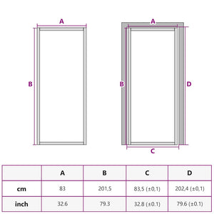 vidaXL Interior Door ESG Glass and Aluminum 83x201.5 cm Black