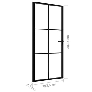 vidaXL Indoor Door ESG Glass and Aluminum 102.5x201.5 cm Black