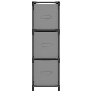 vidaXL Storage Cabinet with 3 Fabric Drawers Grey 34x34x101 cm Steel