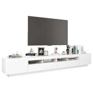 vidaXL TV Cabinet with LED Lights White 260x35x40cm