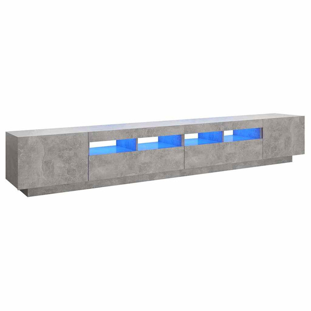 vidaXL TV Cabinet with LED Lights Concrete Gray 260x35x40 cm