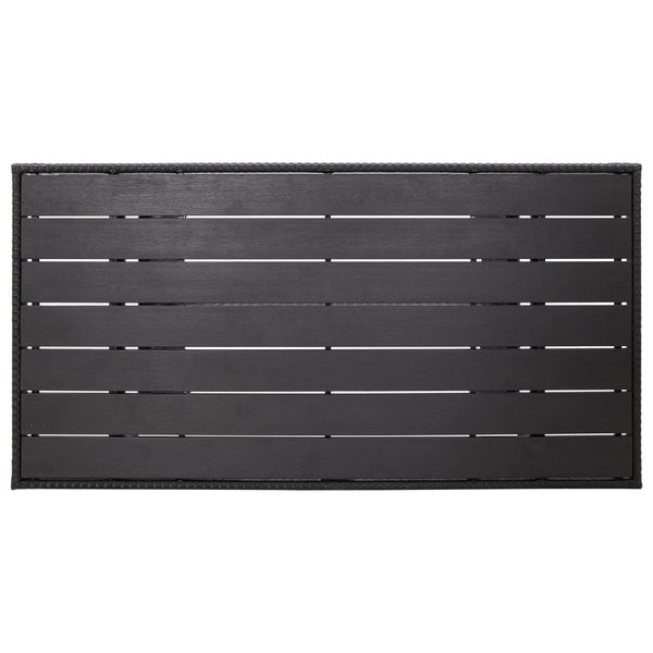 vidaXL Garden Table Black 120x70x66 cm Poly Rattan