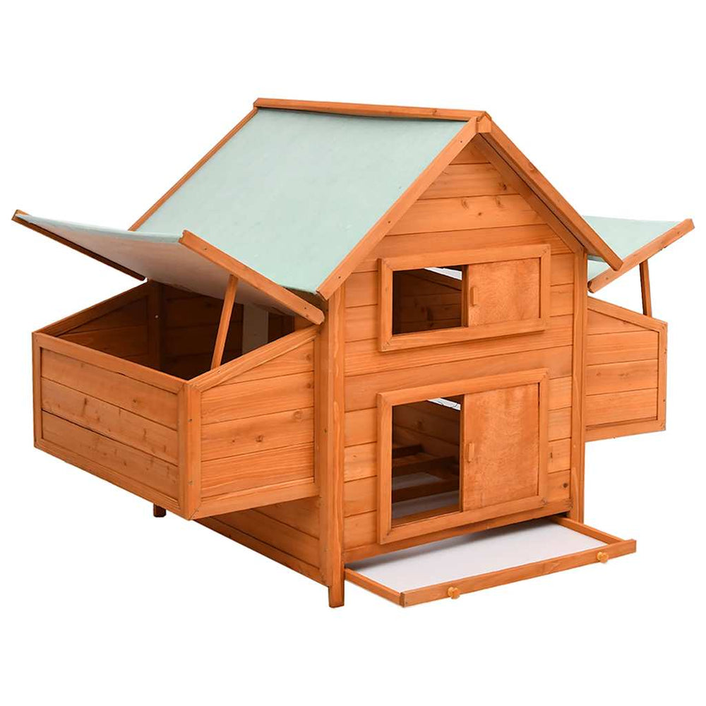 vidaXL Chicken Coop 150x96x110 cm Solid Fir Wood