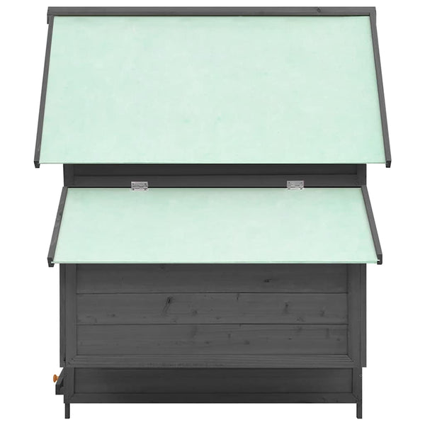 vidaXL Chicken Coop Grey and White 150x96x110 cm Solid Fir Wood
