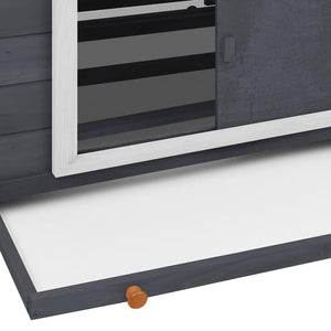 vidaXL Chicken Coop Grey and White 150x96x110 cm Solid Fir Wood