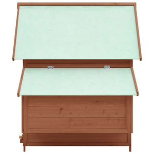vidaXL Chicken Coop Mocha and White 150x96x110 cm Solid Fir Wood
