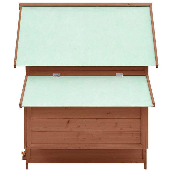 vidaXL Chicken Coop Mocha and White 150x96x110 cm Solid Fir Wood