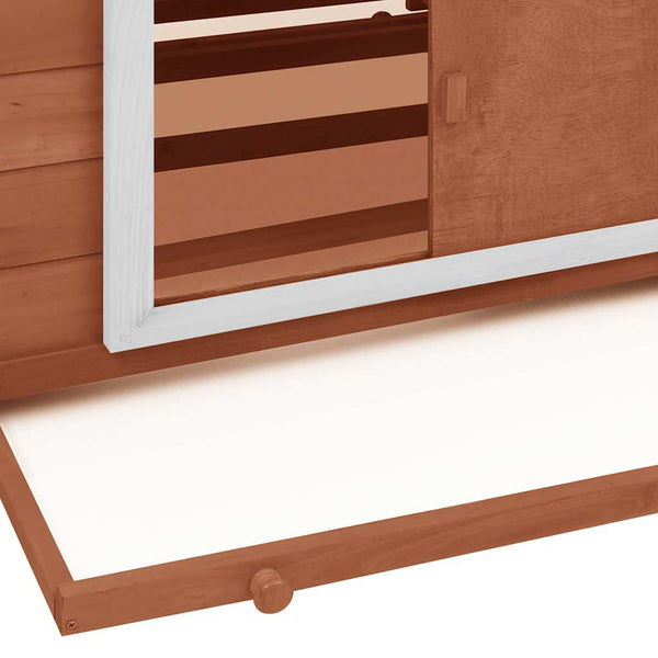 vidaXL Chicken Coop Mocha and White 150x96x110 cm Solid Fir Wood