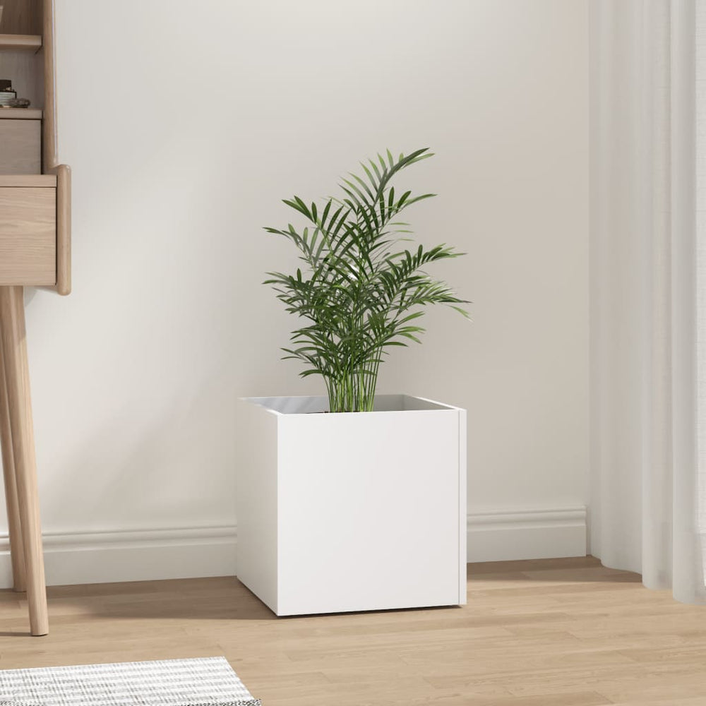 vidaXL Planter White 40x40x40 cm Engineered Wood