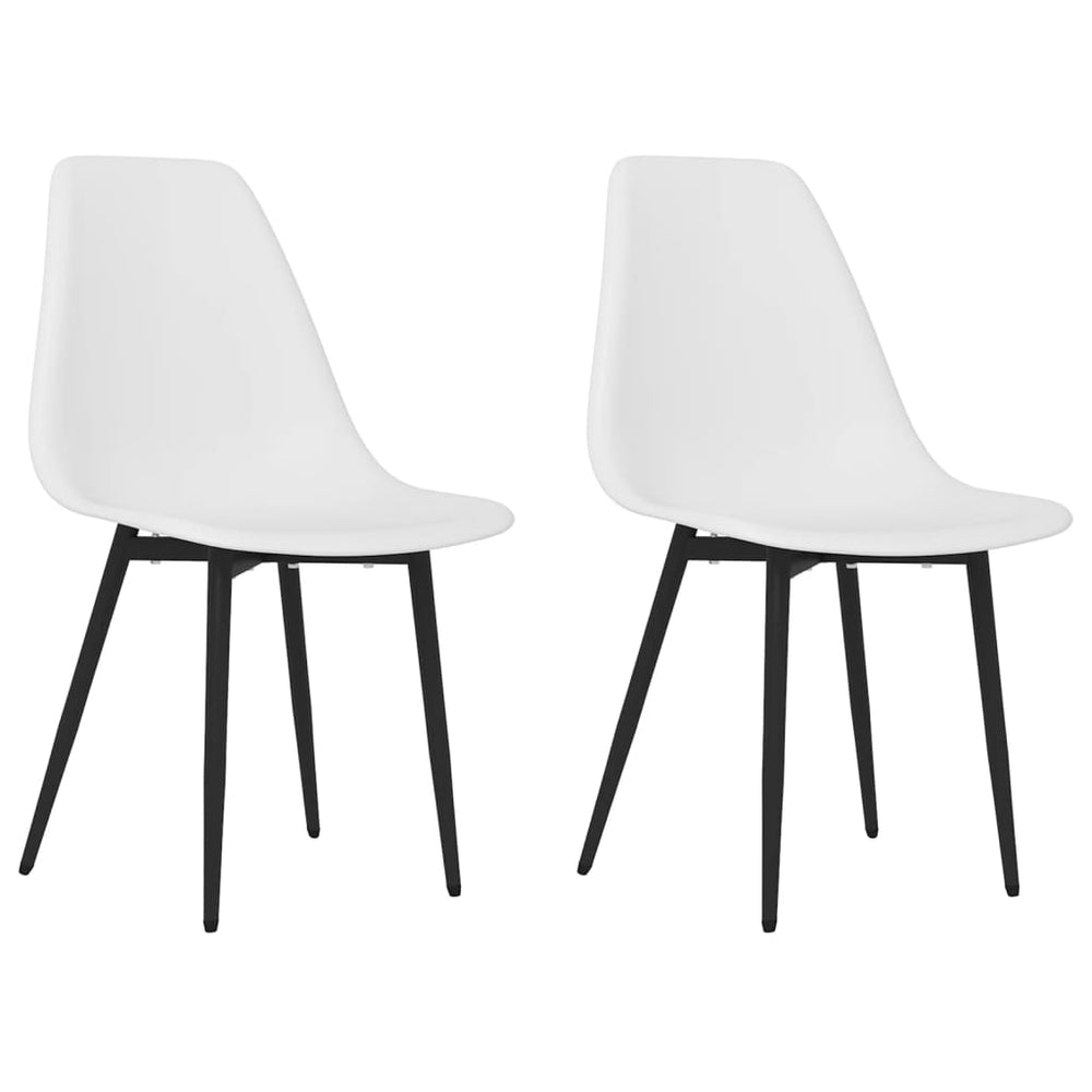 vidaXL Dining Chairs 2 pcs. White PP
