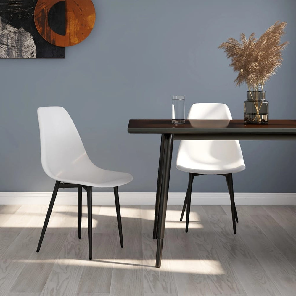 vidaXL Dining Chairs 2 pcs. White PP