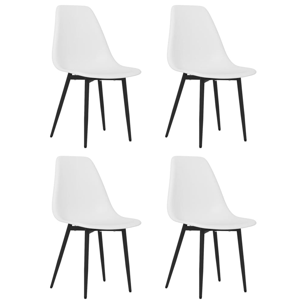 vidaXL Dining Chairs 4 pcs. White PP