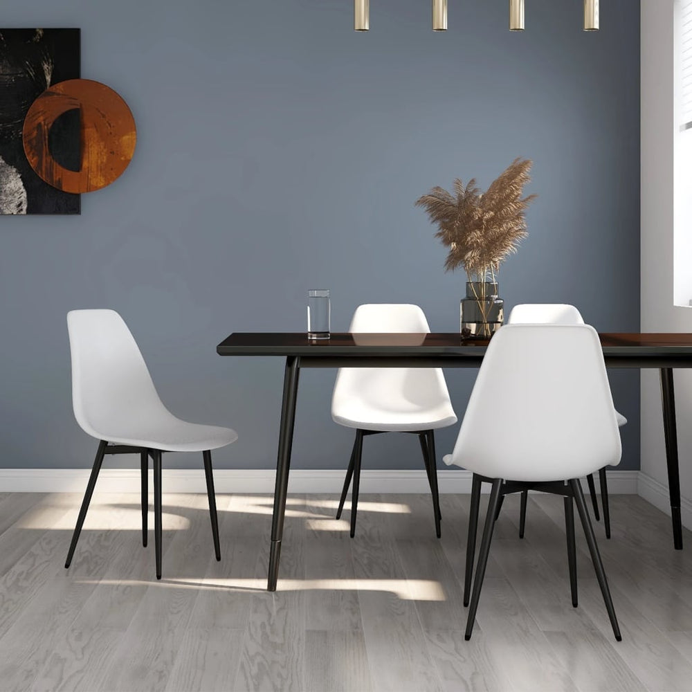vidaXL Dining Chairs 4 pcs. White PP