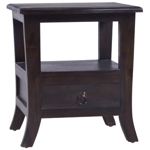 vidaXL Bedside Table Light Black 40x40x45 cm Solid Mahogany Wood