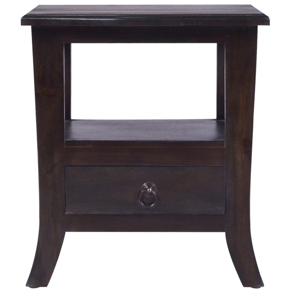 vidaXL Bedside Table Light Black 40x40x45 cm Solid Mahogany Wood