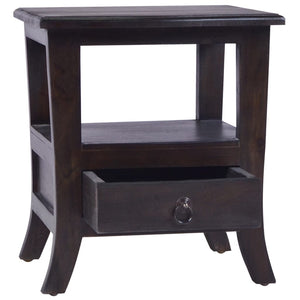 vidaXL Bedside Table Light Black 40x40x45 cm Solid Mahogany Wood