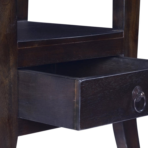 vidaXL Bedside Table Light Black 40x40x45 cm Solid Mahogany Wood