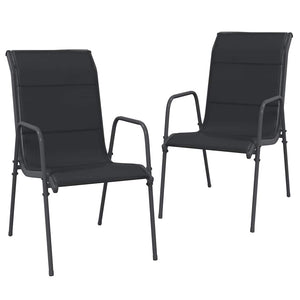 vidaXL Garden Chairs 2 pcs. Steel and Textilene Black