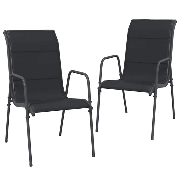 vidaXL Garden Chairs 2 pcs. Steel and Textilene Black