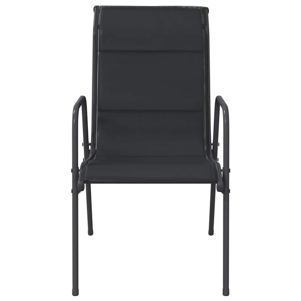 vidaXL Garden Chairs 2 pcs. Steel and Textilene Black
