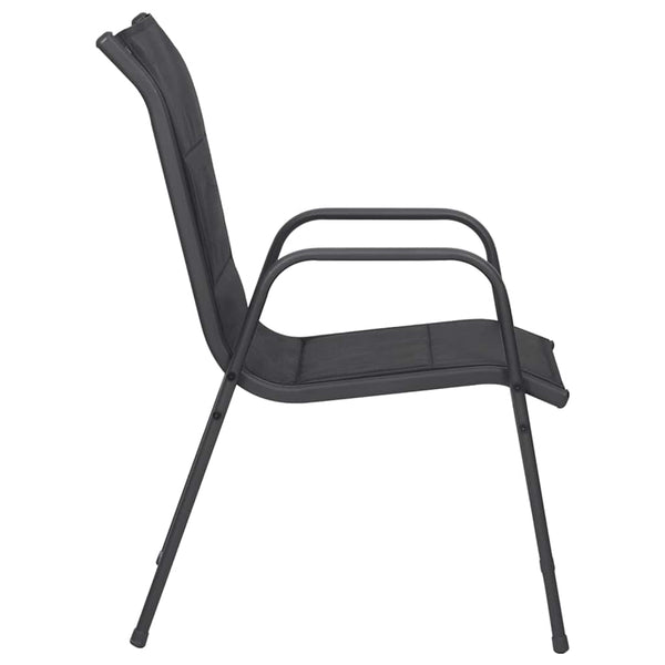 vidaXL Garden Chairs 2 pcs. Steel and Textilene Black