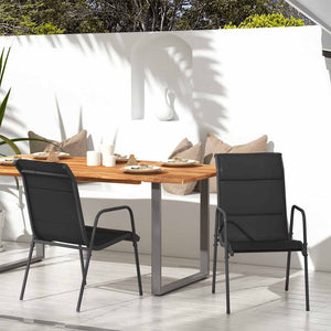 vidaXL Garden Chairs 2 pcs. Steel and Textilene Black