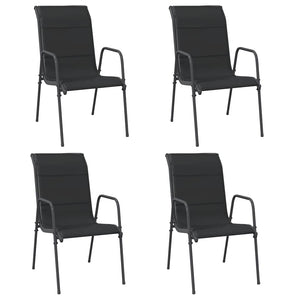 vidaXL Garden Chairs 4 pcs. Steel and Textilene Black