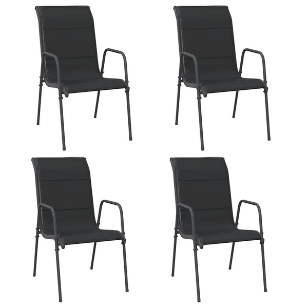 vidaXL Garden Chairs 4 pcs. Steel and Textilene Black