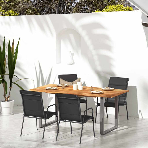 vidaXL Garden Chairs 4 pcs. Steel and Textilene Black