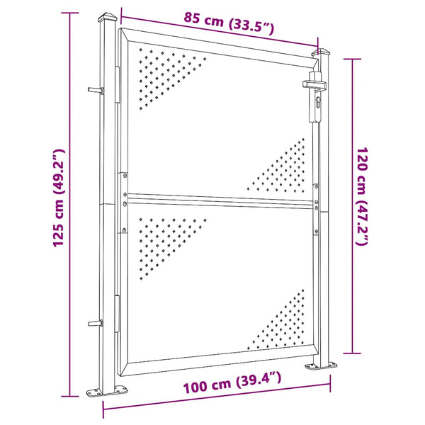 vidaXL Garden Gate 100x120 cm Stainless Steel