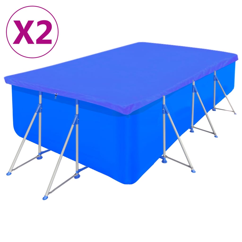 vidaXL Pool Covers 2 pcs. PE Rectangular 90 g/m² 394x207 cm