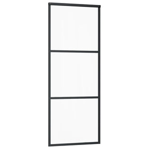 vidaXL Sliding Door with Hardware Tempered Glass & Aluminum 76x205 cm