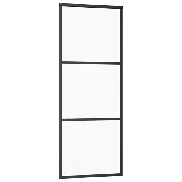 vidaXL Sliding Door with Hardware Tempered Glass & Aluminum 76x205 cm
